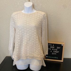 Lucky Brand sweater fly away back sheer underneath
